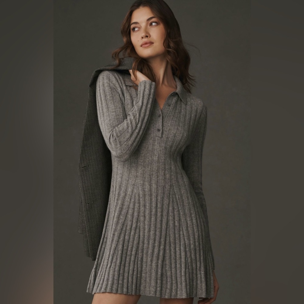 Reformation Walsh Cashmere Collared Mini Dress